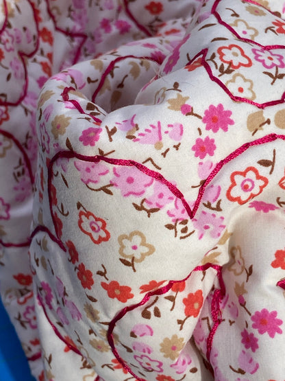 37 Berkbox75 Square Embroidery by Scalamandre Alhambra Party Rose Garden Flower Pink Red on White1.25"x25" MSRP USD 300+/Y