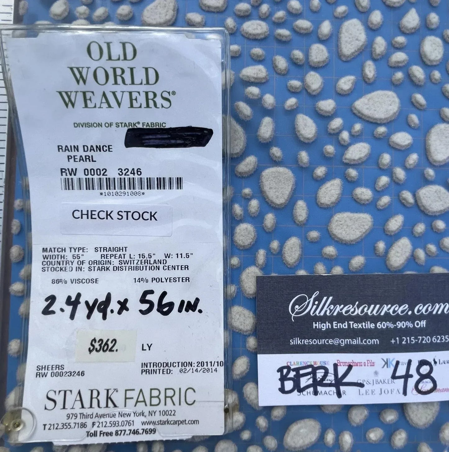 15 Berkbox48 1.2yard  Scalamandre Rain Dance Pearl Sheers Gray Viscose Polyester MSRP USD 362/y