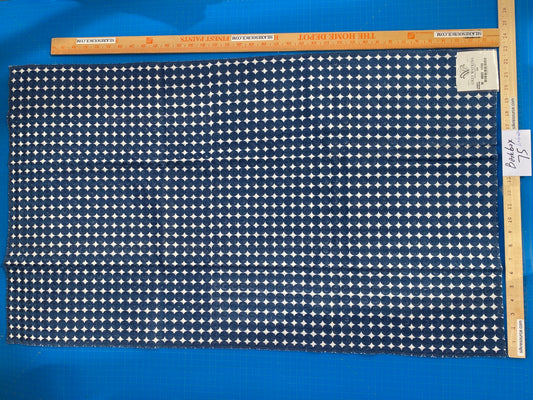 40 Berkbox75 Square Embroidery by Grey Watkins Labriz Marine Blue White Circle Small Scale MSRP USD 340/Y