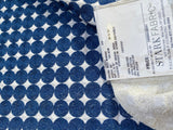40 Berkbox75 Square Embroidery by Grey Watkins Labriz Marine Blue White Circle Small Scale MSRP USD 340/Y