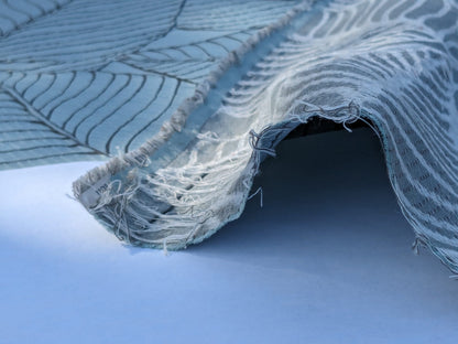 Scalamandre Sagamore Hill Bluebell Blue Large Silk Lampas Tropical Foliage Old World Weavers MSRP USD 492/Y