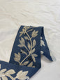 Scalamandre Laurel Embroidered Tape Indigo Blue Glass Beads Metallic Thread Hand Made MSRP USD148.40/y