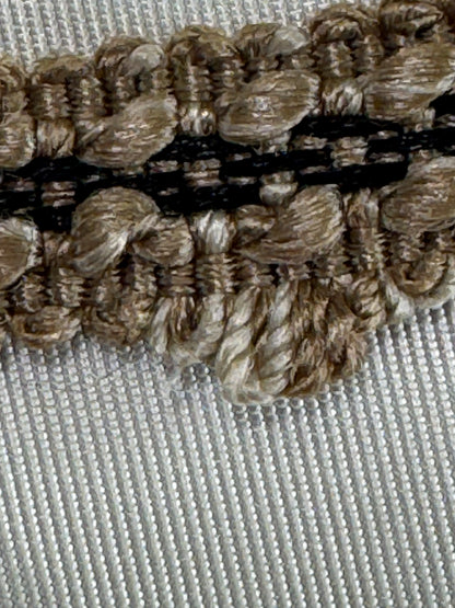 Scalamandre Newport Loops Taupe Black and Grey Trim 100% Silk MSRP USD 58/Y