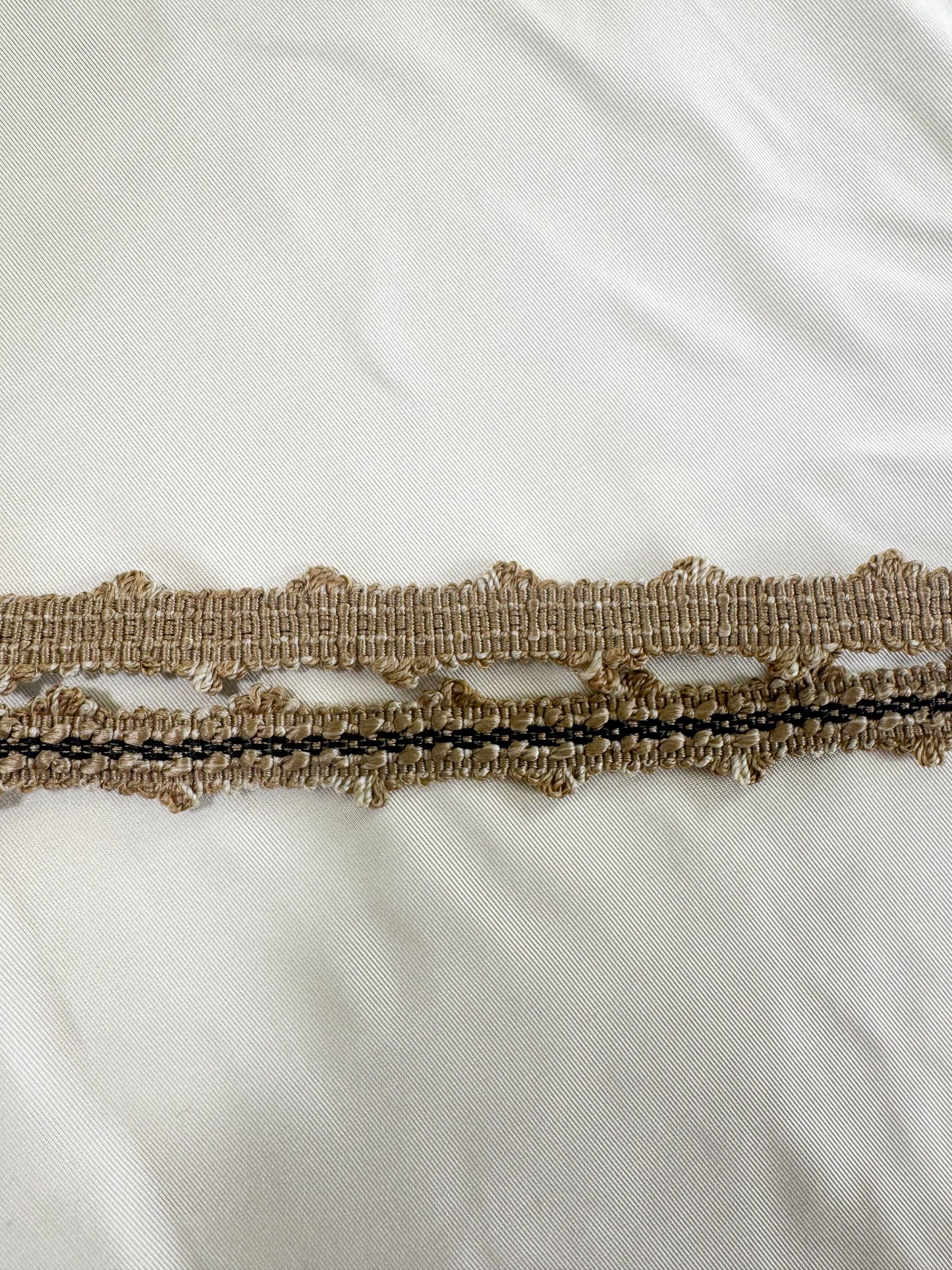 Scalamandre Newport Loops Taupe Black and Grey Trim 100% Silk MSRP USD 58/Y