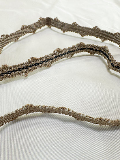 Scalamandre Newport Loops Taupe Black and Grey Trim 100% Silk MSRP USD 58/Y