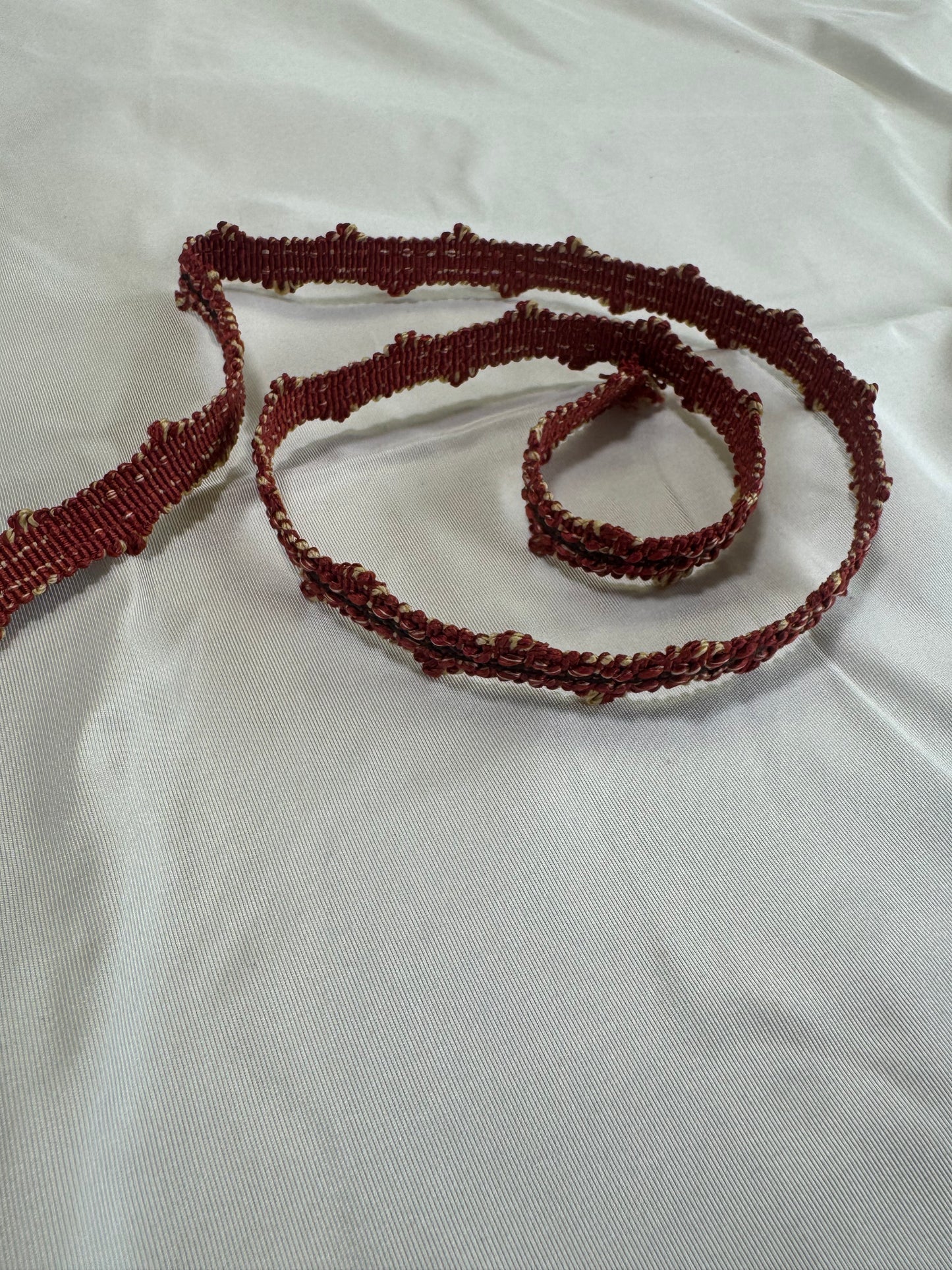 Scalamandre Newport Loops Red Plum and Yellow Trim 100% Silk MSRP USD 58/Y