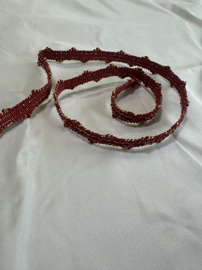 Scalamandre Newport Loops Red Plum and Yellow Trim 100% Silk MSRP USD 58/Y