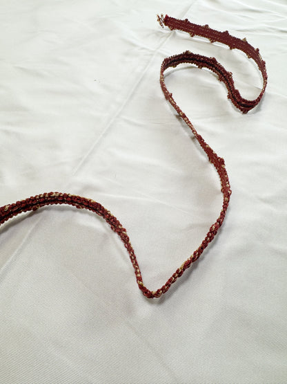 Scalamandre Newport Loops Red Plum and Yellow Trim 100% Silk MSRP USD 58/Y