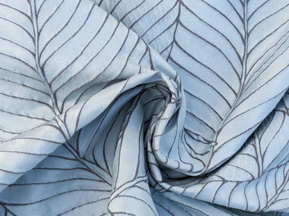 Scalamandre Sagamore Hill Bluebell Blue Large Silk Lampas Tropical Foliage Old World Weavers MSRP USD 492/Y