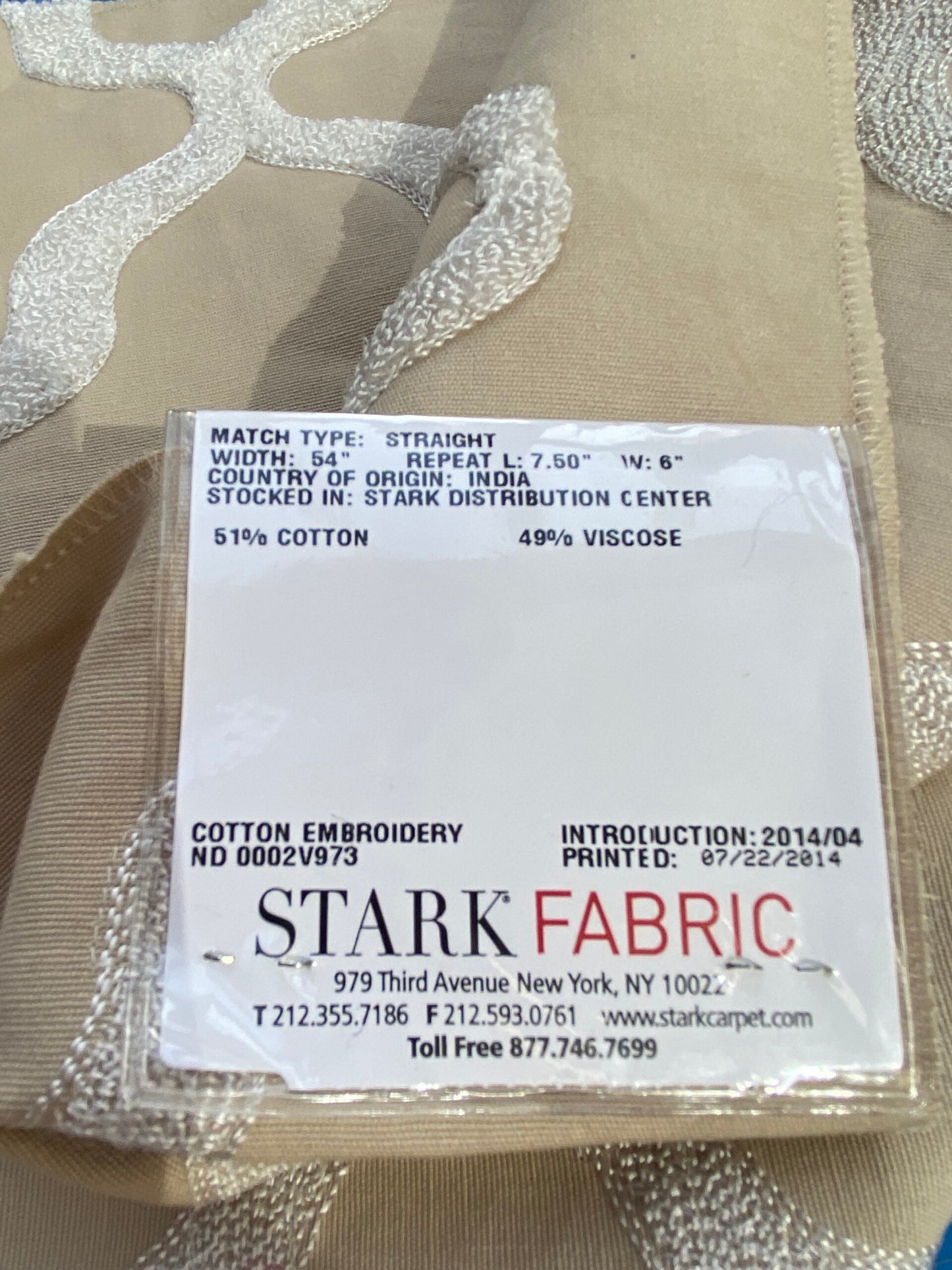 45 Berkbox75 Square Embroidery by Fonthill Astley Boucle Biscuit Beige White Diamond Ogee Cotton MSRP USD 338/Y