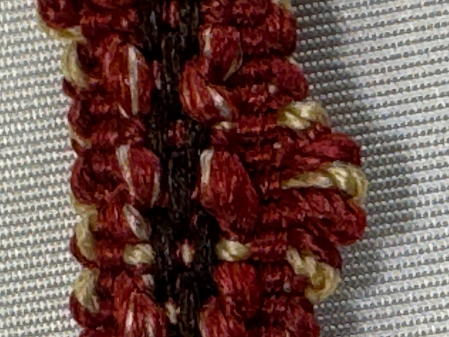Scalamandre Newport Loops Red Plum and Yellow Trim 100% Silk MSRP USD 58/Y