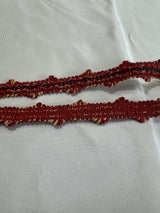 Scalamandre Newport Loops Red Plum and Yellow Trim 100% Silk MSRP USD 58/Y