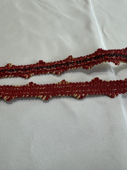 Scalamandre Newport Loops Red Plum and Yellow Trim 100% Silk MSRP USD 58/Y