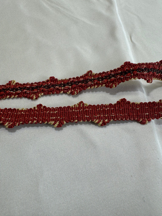 Scalamandre Newport Loops Red Plum and Yellow Trim 100% Silk MSRP USD 58/Y