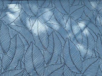 Scalamandre Sagamore Hill Bluebell Blue Large Silk Lampas Tropical Foliage Old World Weavers MSRP USD 492/Y