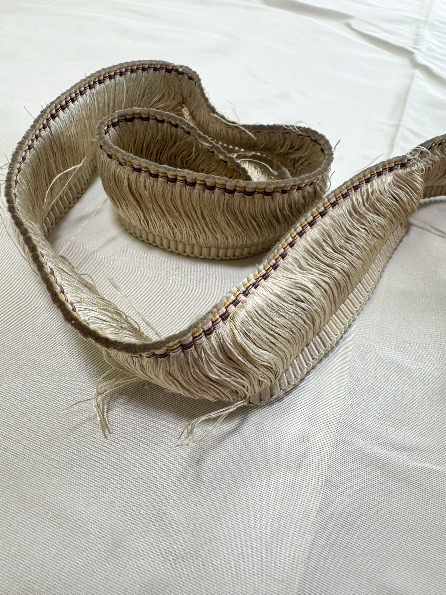 Scalamandre Gripsholm Moss Fringe  Flax Cream White Tassel 100% Silk MSRP USD 72/y