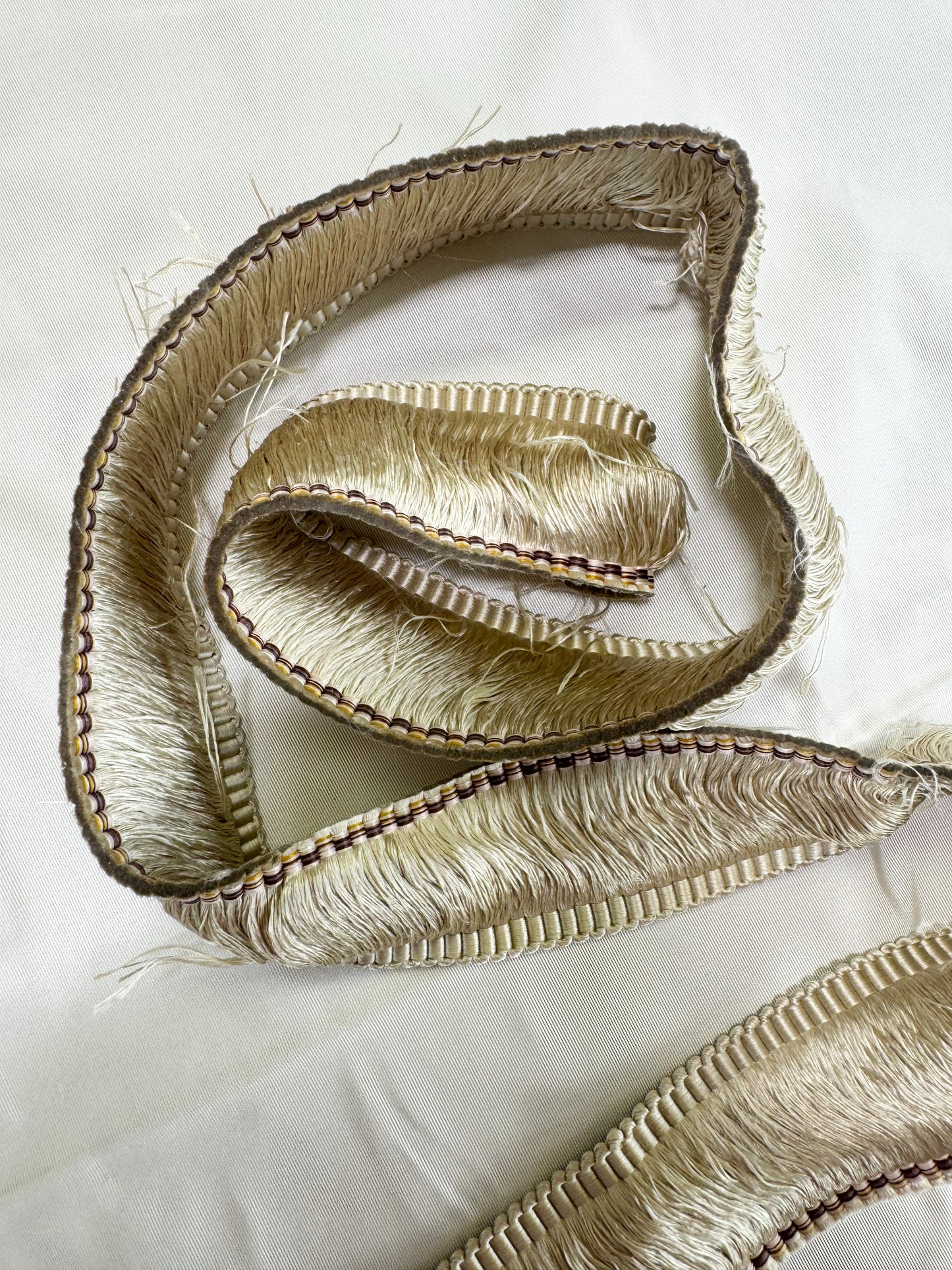 Scalamandre Gripsholm Moss Fringe  Flax Cream White Tassel 100% Silk MSRP USD 72/y