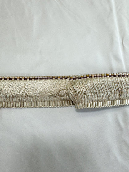 Scalamandre Gripsholm Moss Fringe  Flax Cream White Tassel 100% Silk MSRP USD 72/y