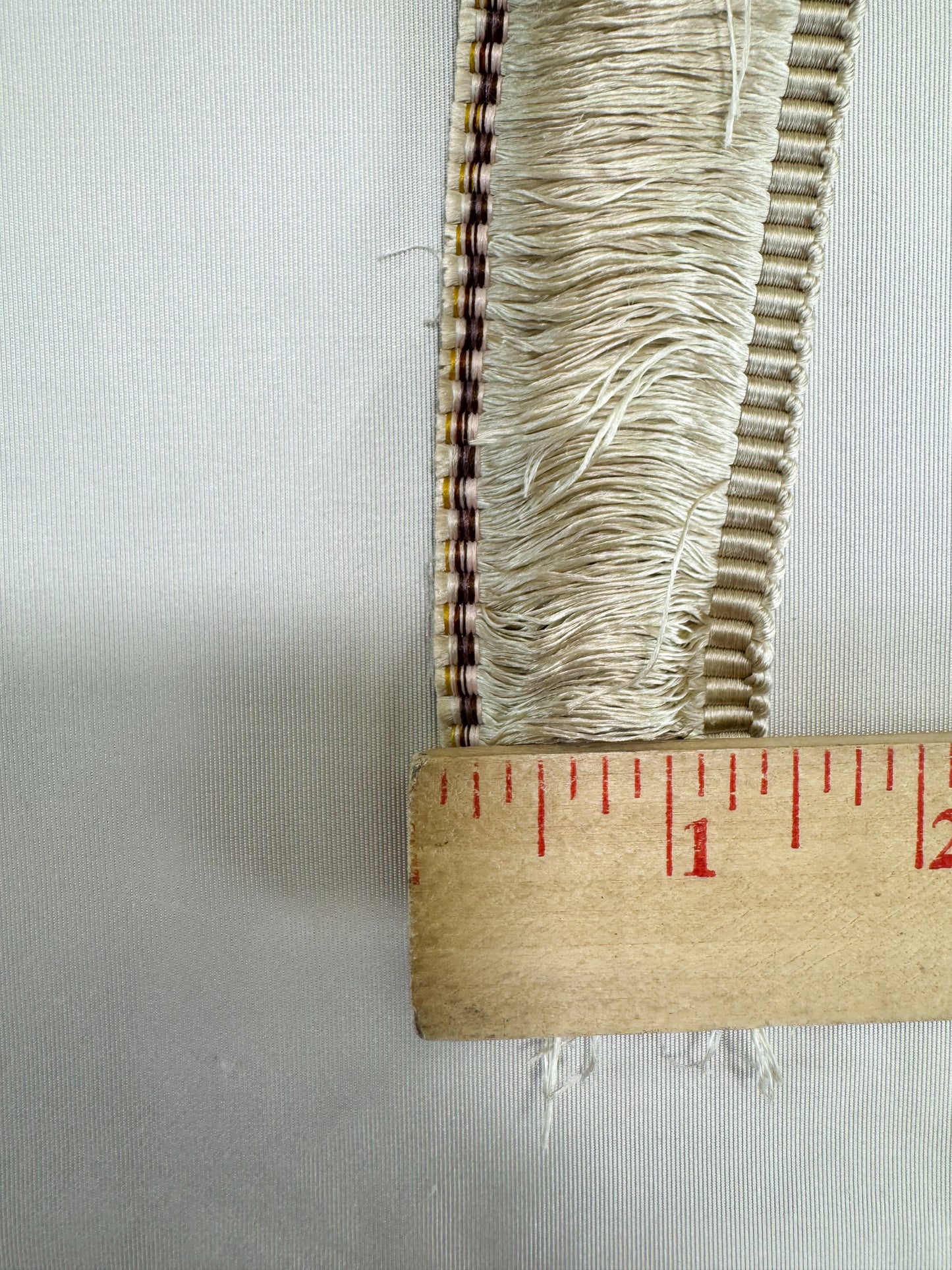 Scalamandre Gripsholm Moss Fringe  Flax Cream White Tassel 100% Silk MSRP USD 72/y