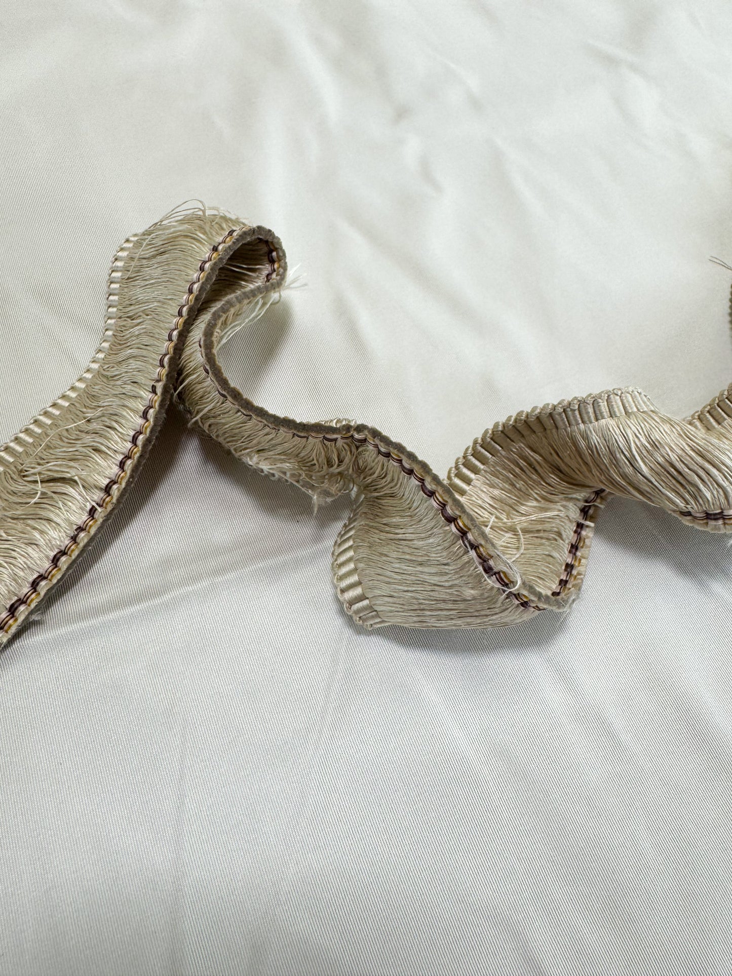 Scalamandre Gripsholm Moss Fringe  Flax Cream White Tassel 100% Silk MSRP USD 72/y