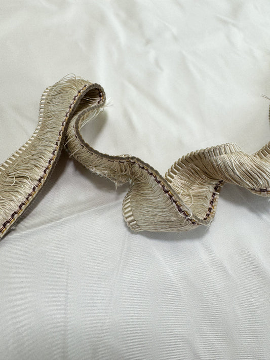 Scalamandre Gripsholm Moss Fringe  Flax Cream White Tassel 100% Silk MSRP USD 72/y