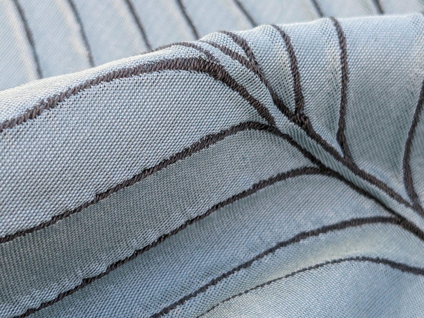 Scalamandre Sagamore Hill Bluebell Blue Large Silk Lampas Tropical Foliage Old World Weavers MSRP USD 492/Y