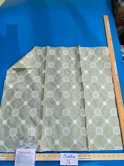 6 Berkbox76 Square Embroidery by Scalamandre Gustavian Diamond  Willow Green Ogee Fretwork Lattice MSRP USD 286y