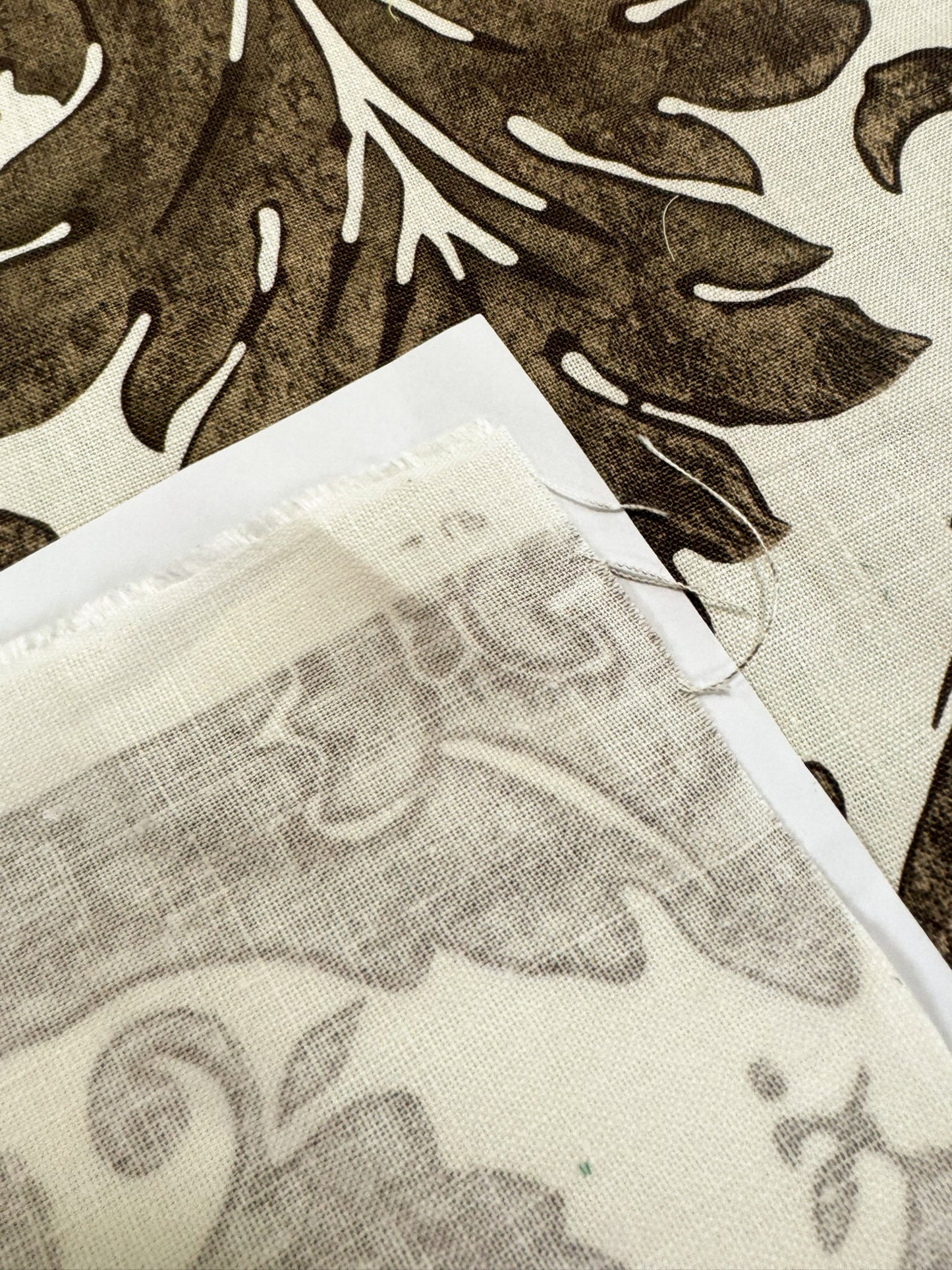 Scalamandre Luciana Damask Linen Print  Espresso Brown White Damask Print Gray MSRP USD 346/Y