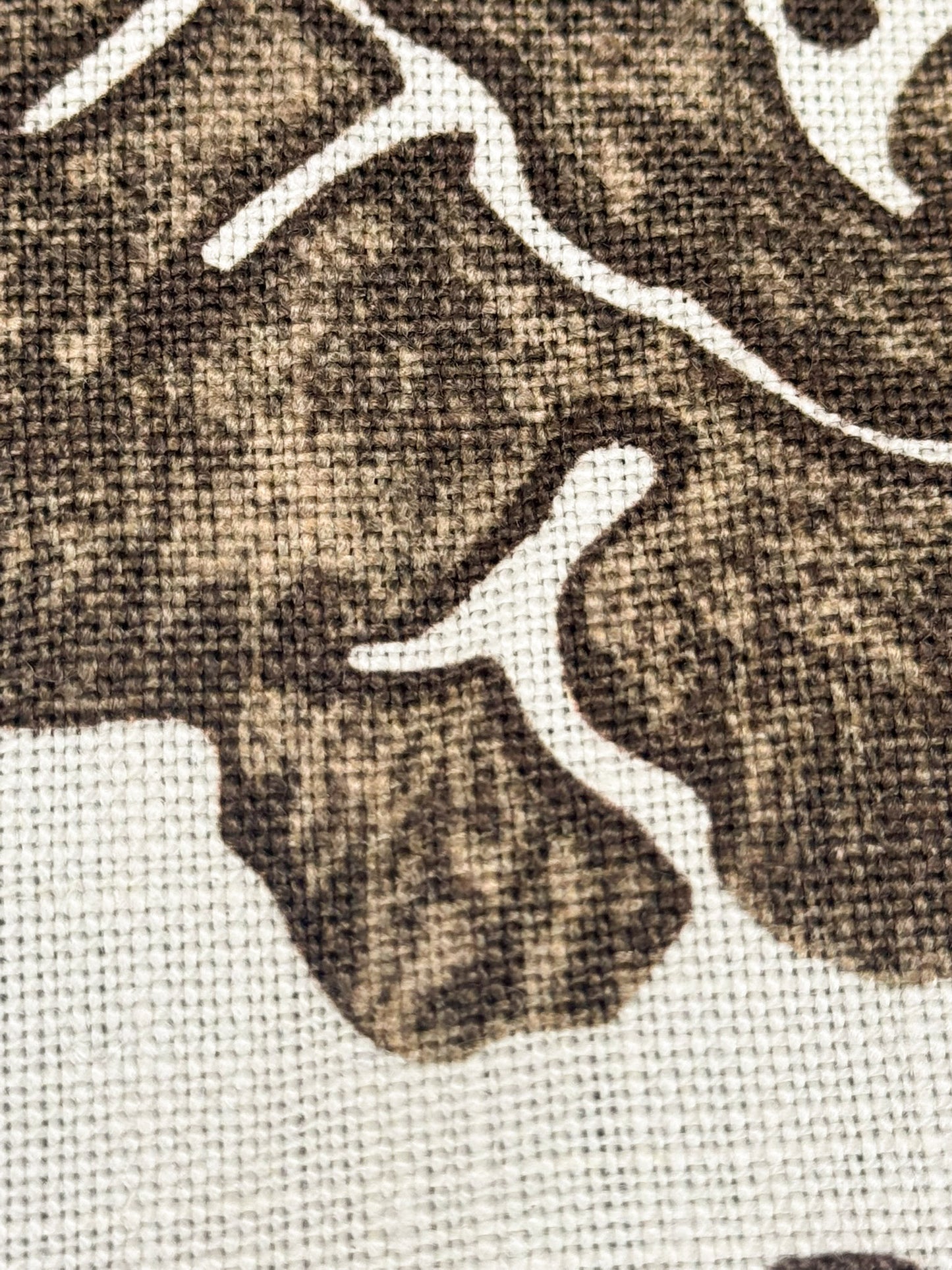 Scalamandre Luciana Damask Linen Print  Espresso Brown White Damask Print Gray MSRP USD 346/Y