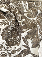 Scalamandre Luciana Damask Linen Print  Espresso Brown White Damask Print Gray MSRP USD 346/Y
