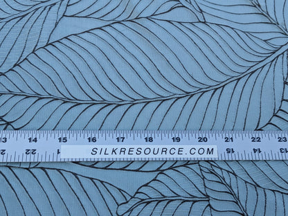 Scalamandre Sagamore Hill Bluebell Blue Large Silk Lampas Tropical Foliage Old World Weavers MSRP USD 492/Y