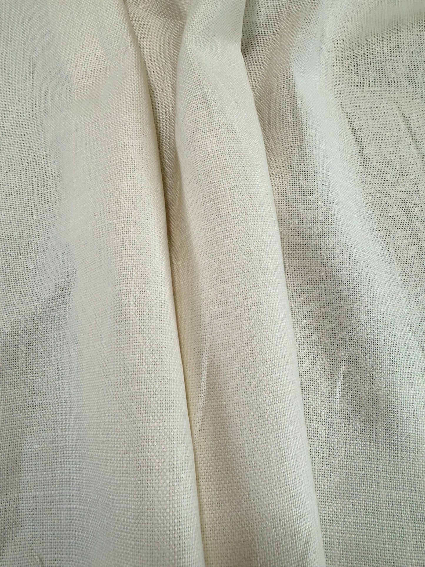 Scalamandre Luxembourg Linen Oyster Cream White Solid Super Heavy MSRP USD284/y