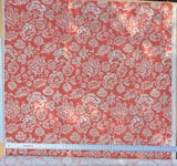 Scalamandre  CALAIS LINEN PRINT in Coral Pink Red Mediterrinan Pomegranite Block Print Heavy Linen MSRP USD300+/y