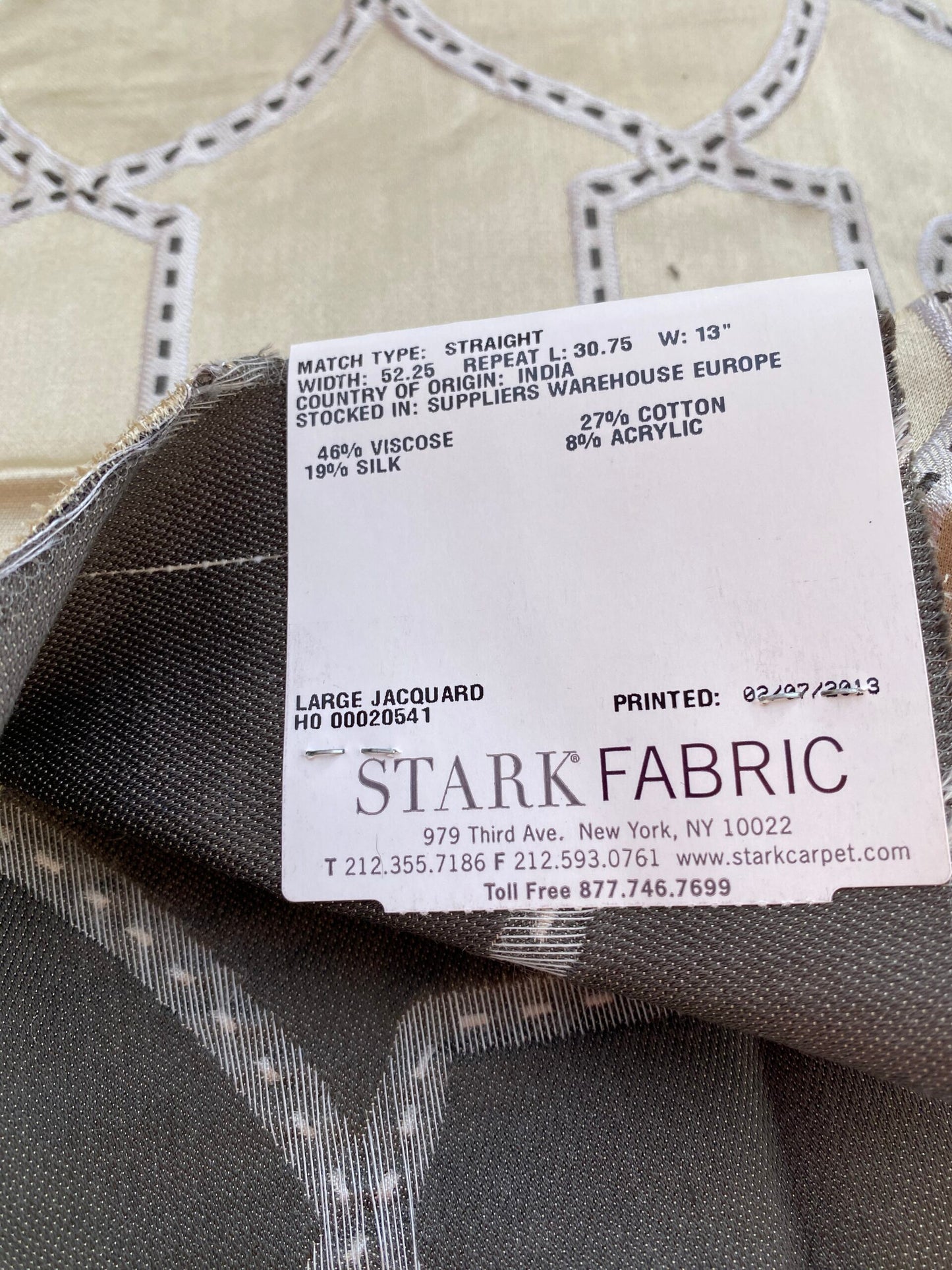 8 Berkbox76 Square Jacquard by Lelievre Paris Camondo Platine  MSRP USD 440/y