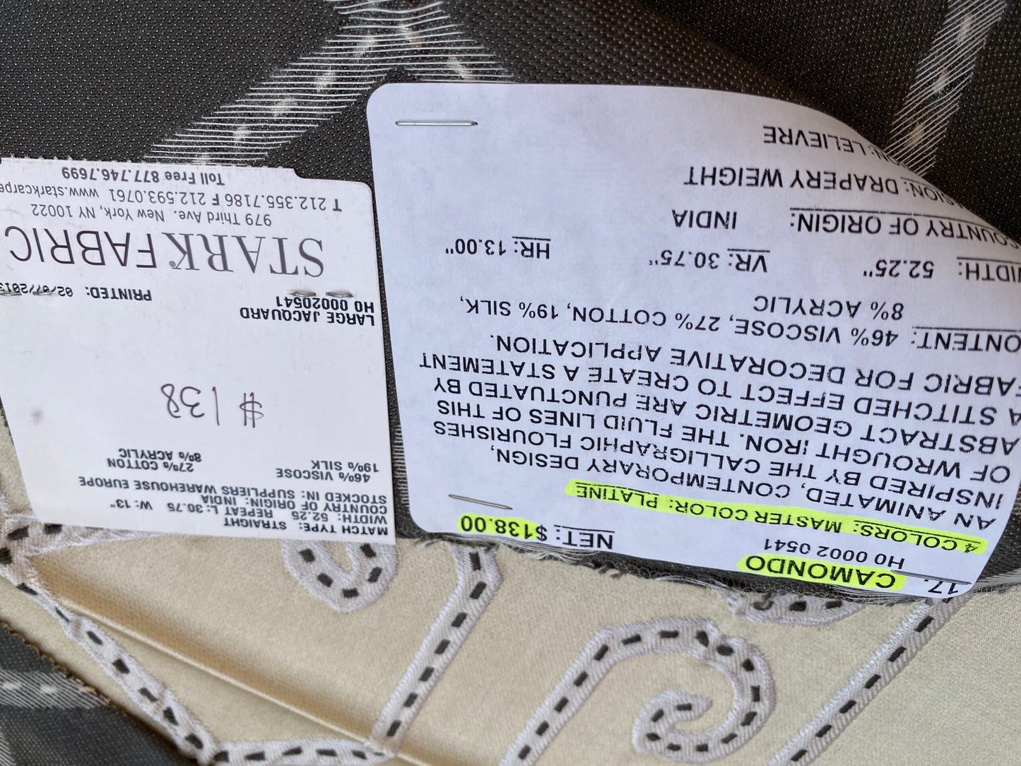 9 Berkbox76 Square Jacquard by Lelievre Paris Camondo Platine  MSRP USD 440/y