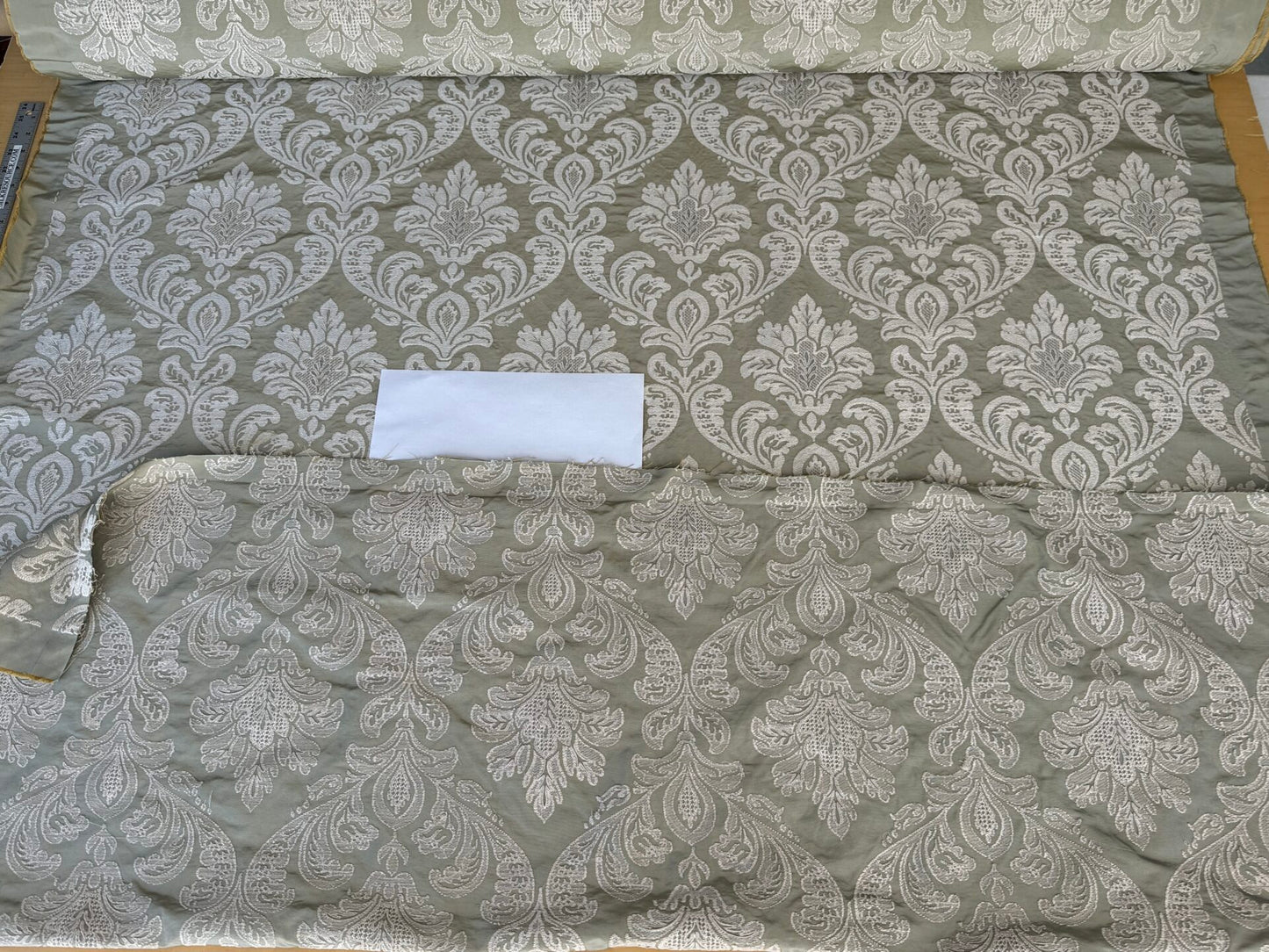 Lovelace Silk Faille Embroidery French Blue Taupe MSRP USD 413