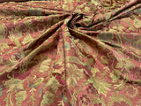 Fairy Tale Garden 100% Silk Lampas Floral Historical William Morris Red Pink Gold Green Blue Rainbow -By The Yard