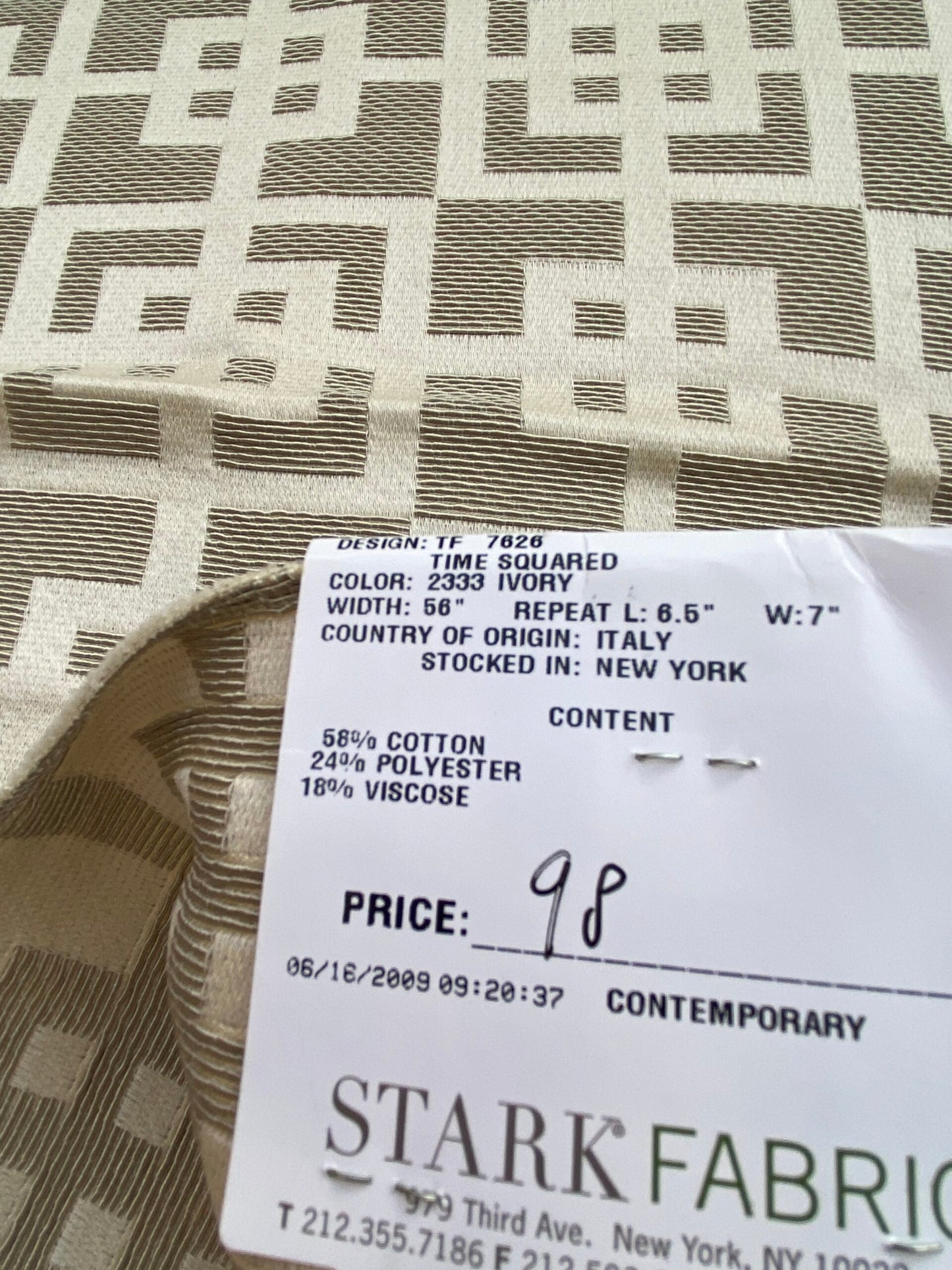 13 Berkbox76 Square Jacquard by Old World Weavers Time Squared Ivory White Cream Beige Contemporary Geometric MSRP USD 292/y