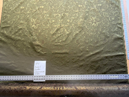 by yard Boboli Garden Silk Damask Italian Metallic Deep Charteuse Green Gold MSRP USD 568/yard