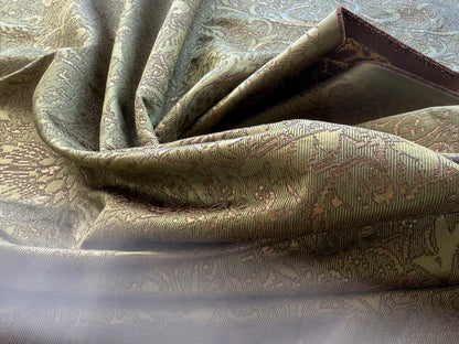 by yard Boboli Garden Silk Damask Italian Metallic Deep Charteuse Green Gold MSRP USD 568/yard