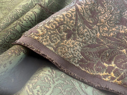 by yard Boboli Garden Silk Damask Italian Metallic Deep Charteuse Green Gold MSRP USD 568/yard