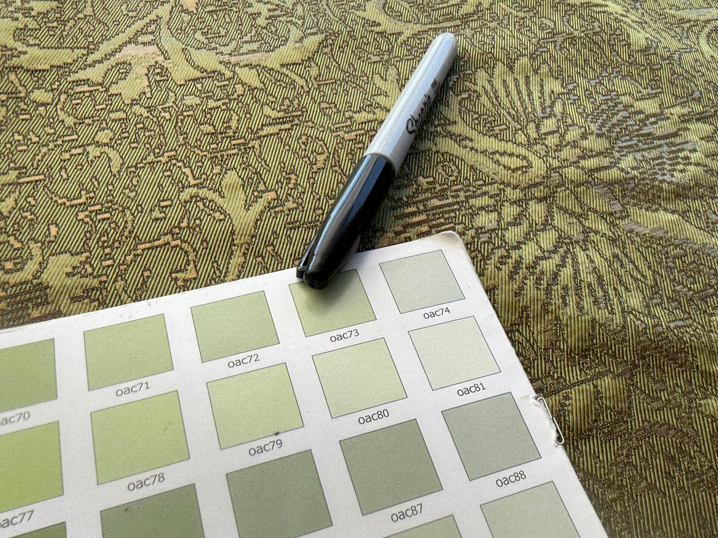 by yard Boboli Garden Silk Damask Italian Metallic Deep Charteuse Green Gold MSRP USD 568/yard