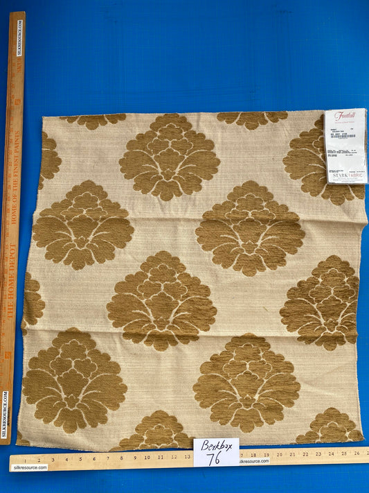 16 Berkbox76 Square Jacquard by Old World Weavers Rabat Golden Tan Gold Beige Damask Medallion MSRP USD 204/y