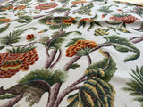 By yard Highlander Historical Chintz print Grand Jacobean Cantalope Orange Red Green Tree of Life Cotton Block Print Made in US MSRP USD298/y