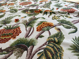 By yard Highlander Historical Chintz print Grand Jacobean Cantalope Orange Red Green Tree of Life Cotton Block Print Made in US MSRP USD298/y