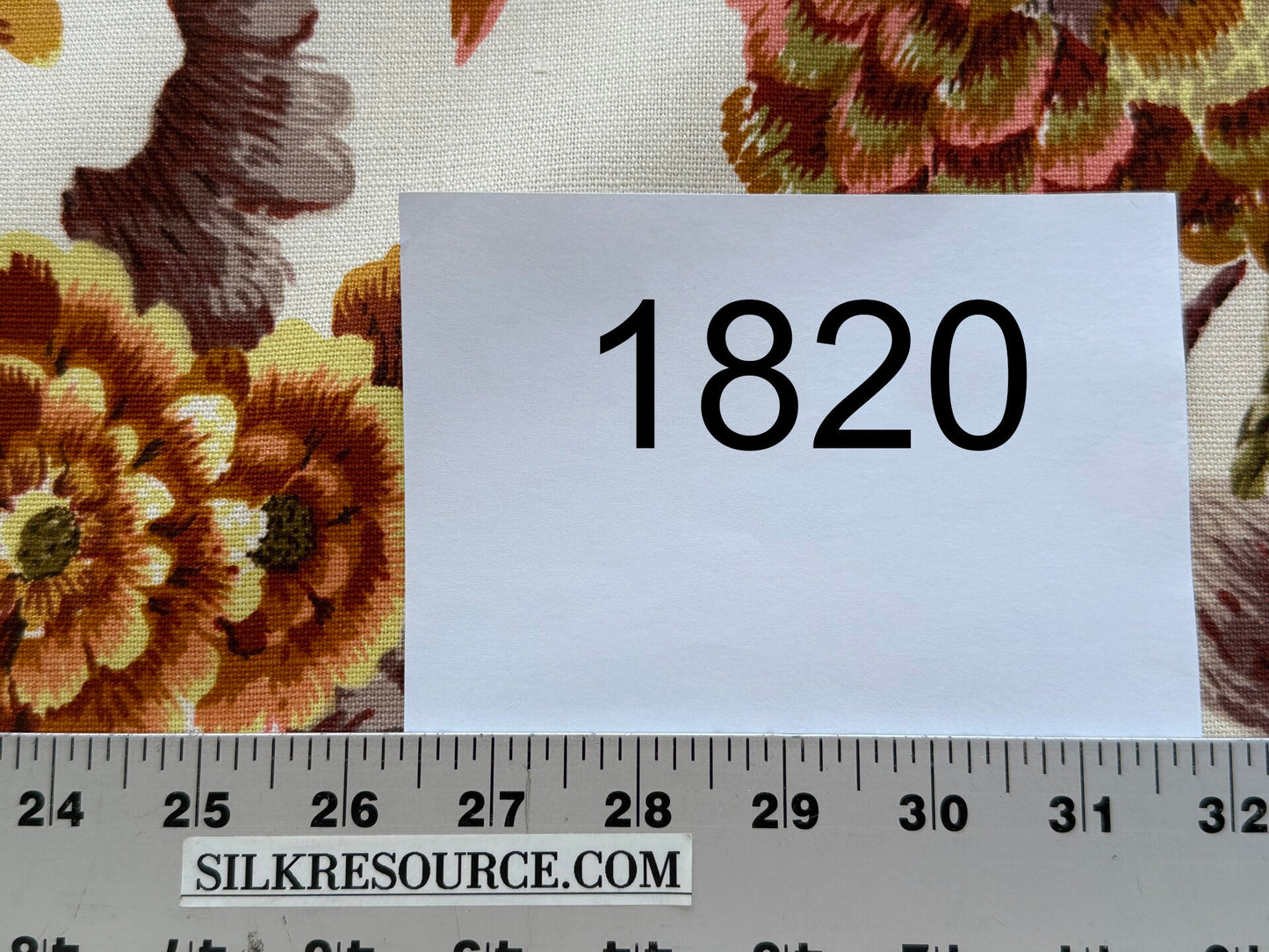 By yard Highlander Historical Chintz Print Grand Jacobean Orange Rust Tree of Life Cotton Block Print Made in US MSRP USD298