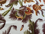By yard Highlander Historical Chintz Print Grand Jacobean Orange Rust Tree of Life Cotton Block Print Made in US MSRP USD298