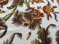By yard Highlander Historical Chintz Print Grand Jacobean Orange Rust Tree of Life Cotton Block Print Made in US MSRP USD298