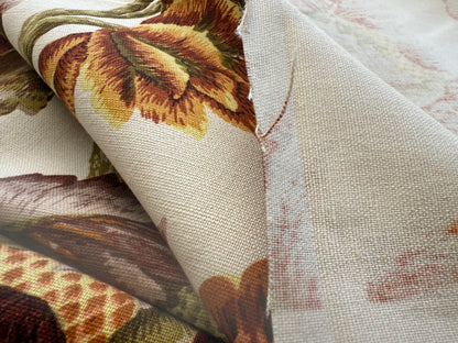 By yard Highlander Historical Chintz Print Grand Jacobean Orange Rust Tree of Life Cotton Block Print Made in US MSRP USD298