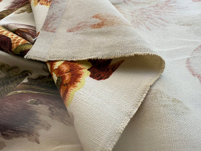 By yard Highlander Historical Chintz Print Grand Jacobean Orange Rust Tree of Life Cotton Block Print Made in US MSRP USD298